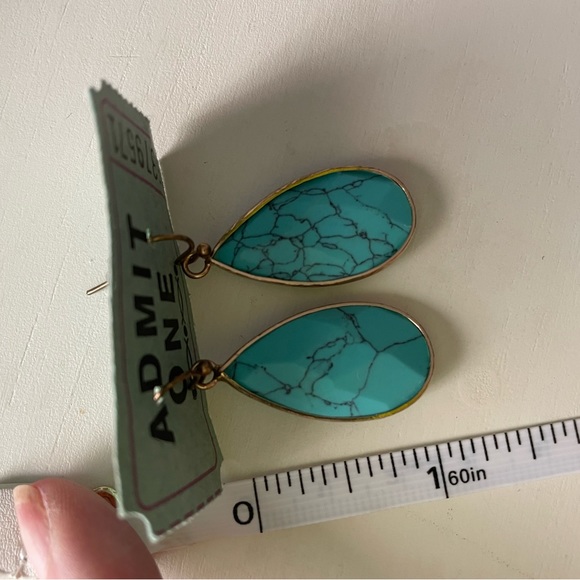 Pretty turquoise color dangle earrings - Picture 4 of 4